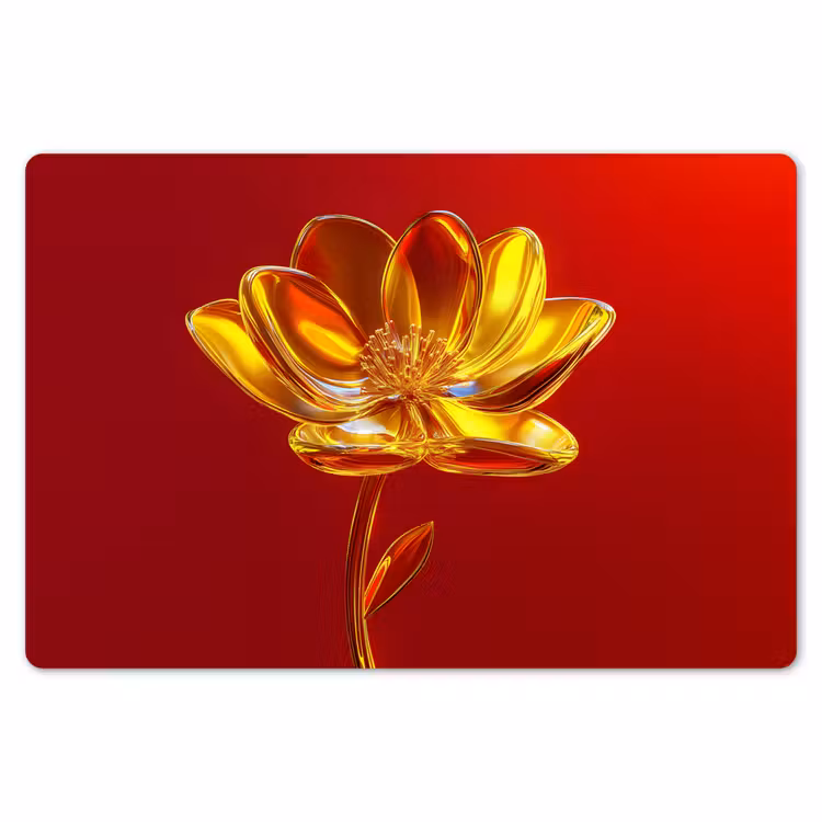 Placemat - 6 stuks - Bloem - Goud - Glazen — 7