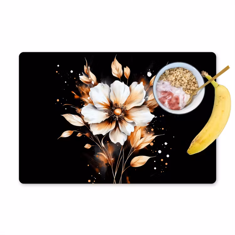 Placemat - 6 stuks - Bloem - Verf - Goud - Graffiti - Modern — 1