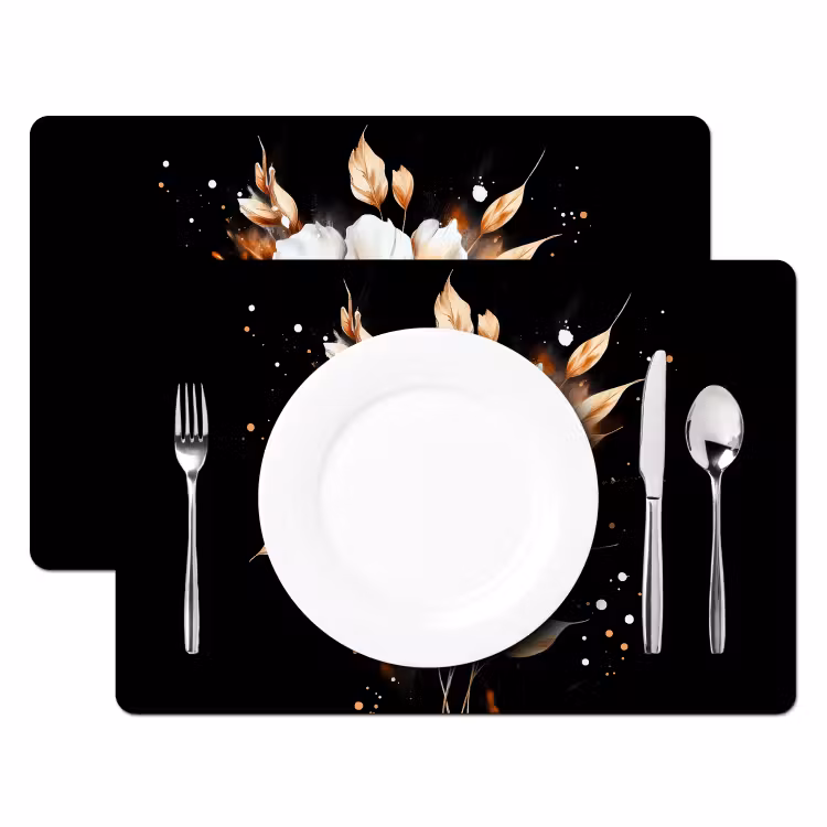 Placemat - 6 stuks - Bloem - Verf - Goud - Graffiti - Modern — 2