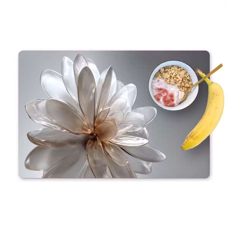 Placemat - 6 stuks - Bloem - Wit - Neutraal — 1