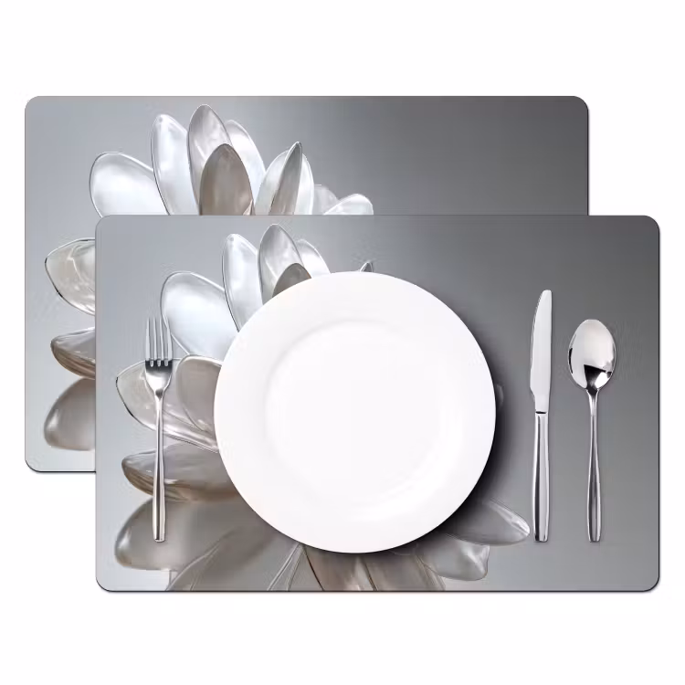 Placemat - 6 stuks - Bloem - Wit - Neutraal — 2