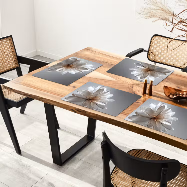 Placemat - 6 stuks - Bloem - Wit - Neutraal — 5
