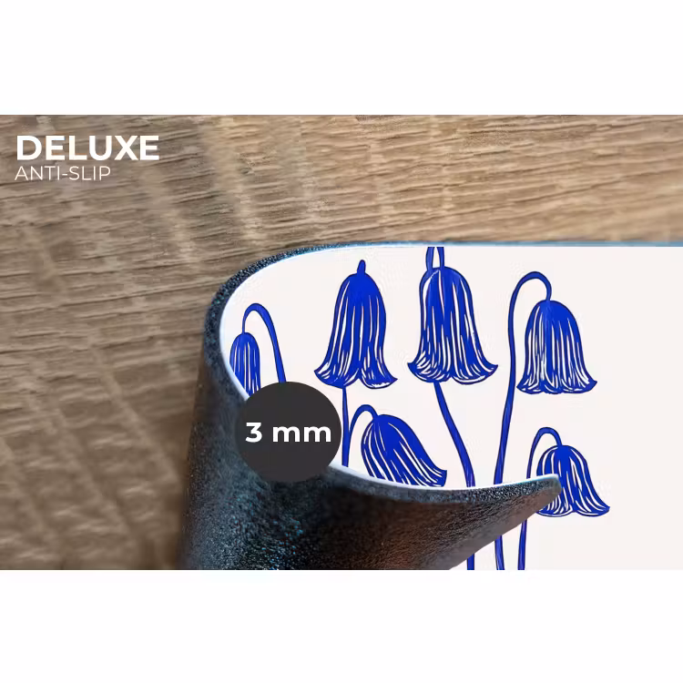 Placemat - 6 stuks - Bloemen - Blauw - Lijnen - Bloemblaadjes — 4