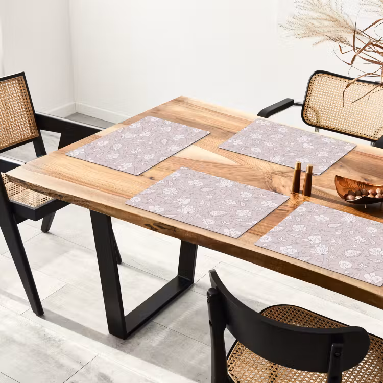 Placemat - 6 stuks - Bloemen - Getekend - Lavendel — 5