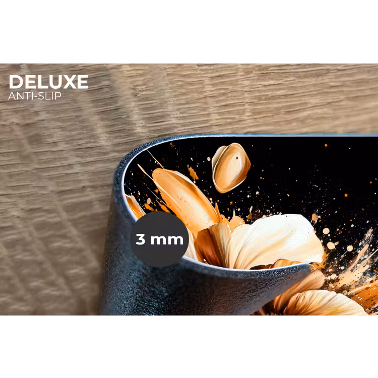 Placemat - 6 stuks - Bloemen - Goud - Graffiti - Zwart - Abstract — 4