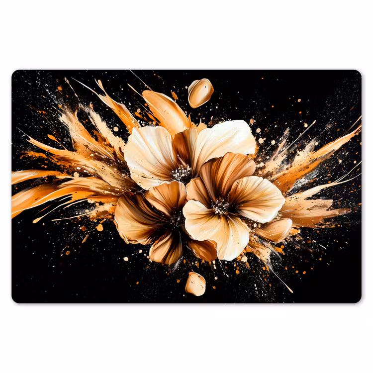 Placemat - 6 stuks - Bloemen - Goud - Graffiti - Zwart - Abstract — 7