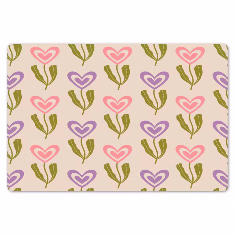 Placemat - 6 stuks - Bloemen - Hartjes - Patroon — 7