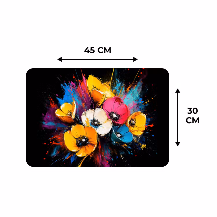 Placemat - 6 stuks - Bloemen - Kleurrijk - Graffiti - Modern - Boeket — 3