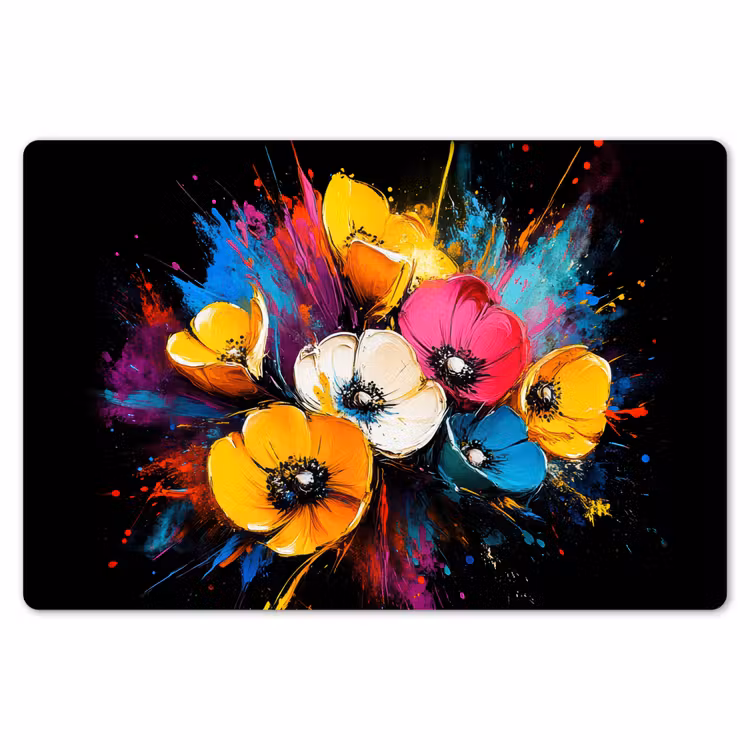 Placemat - 6 stuks - Bloemen - Kleurrijk - Graffiti - Modern - Boeket — 7