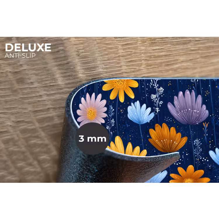 Placemat - 6 stuks - Bloemen - Patroon - Blauw - Contrast — 4