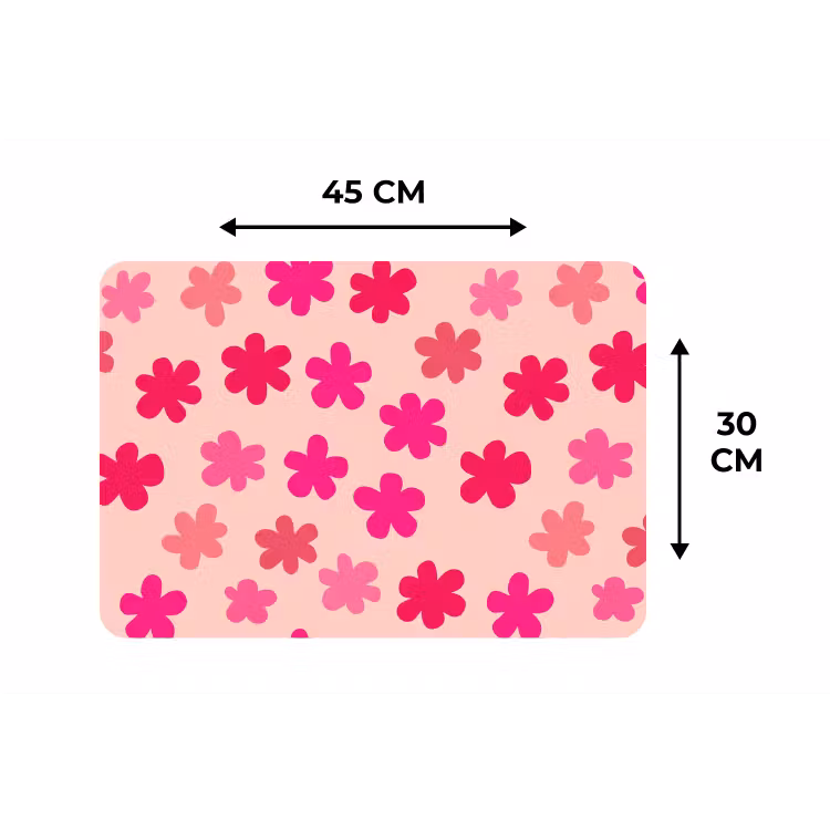 Placemat - 6 stuks - Bloemen - Patroon - Roze — 3