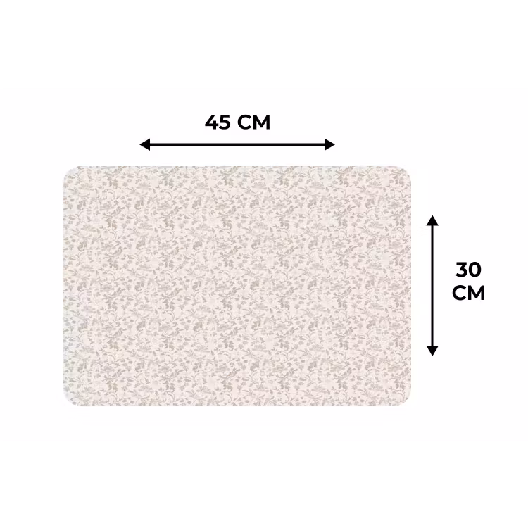Placemat - 6 stuks - Bloemen - Patroon - Taupe — 3