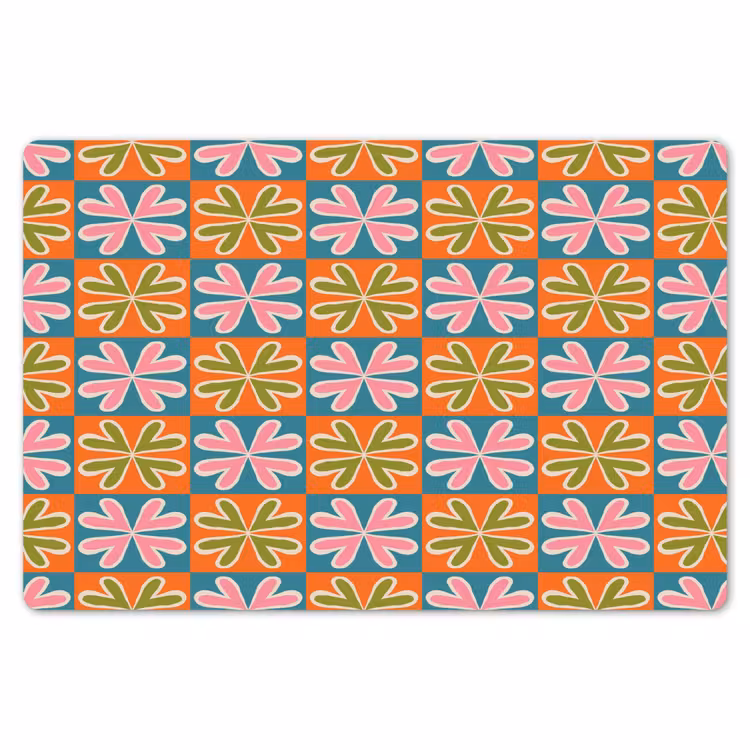 Placemat - 6 stuks - Bloemen - Retro - Patroon - Kleurrijk — 7