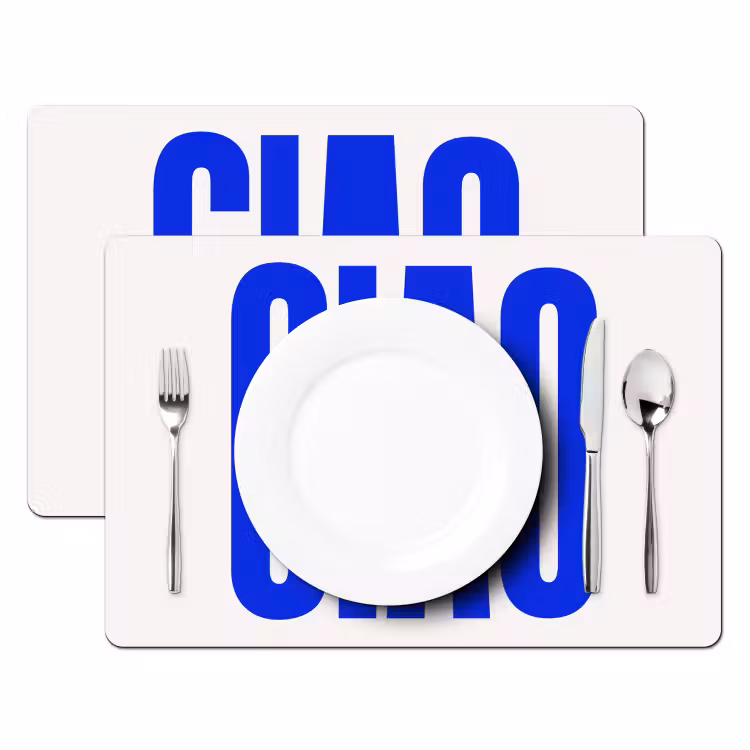 Placemat - 6 stuks - Ciao - Hoofdletters - Blauw - Minimalistisch — 2