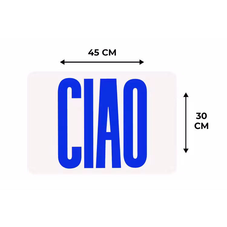 Placemat - 6 stuks - Ciao - Hoofdletters - Blauw - Minimalistisch — 3