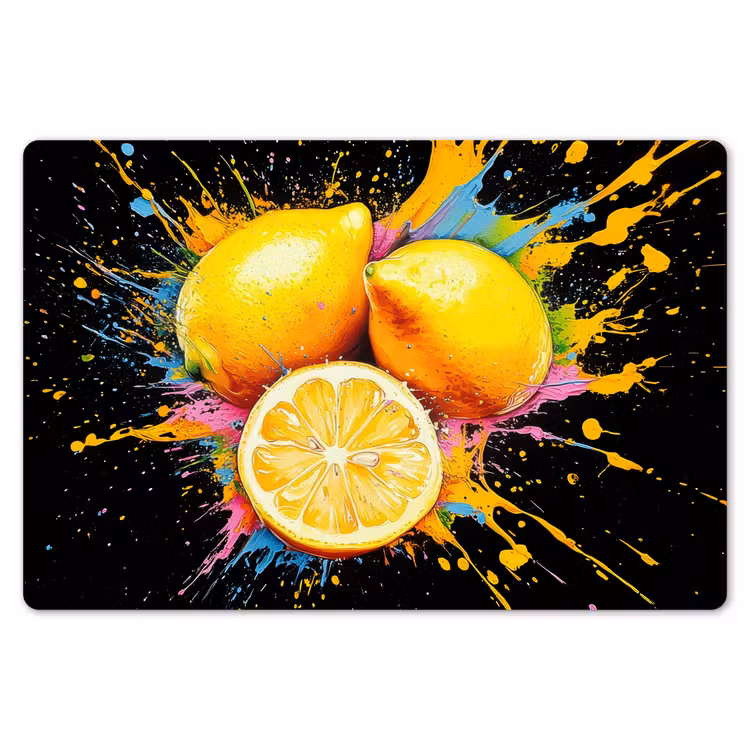 Placemat - 6 stuks - Citroen - Graffiti - Kleurrijk - Verf - Modern — 7