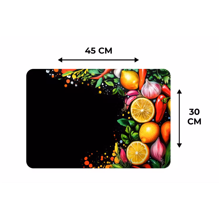 Placemat - 6 stuks - Citroenen - Peper - Kruiden - Graffiti - Verf - Abstract — 3