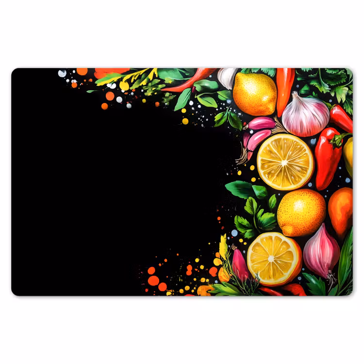 Placemat - 6 stuks - Citroenen - Peper - Kruiden - Graffiti - Verf - Abstract — 7