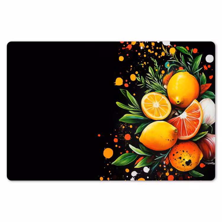 Placemat - 6 stuks - Citroenen - Zwart - Kruiden - Graffiti - Verf — 7