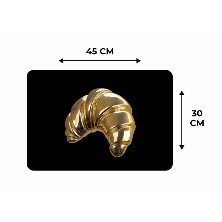 Placemat - 6 stuks - Croissant - Brood - Goud - Zwart — 3