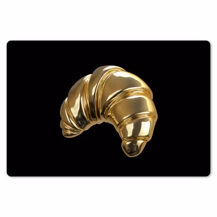 Placemat - 6 stuks - Croissant - Brood - Goud - Zwart — 7