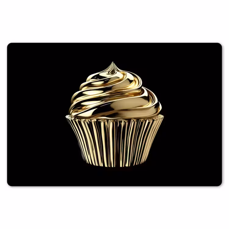 Placemat - 6 stuks - Cupcake - Eten - Goud - Zwart — 7