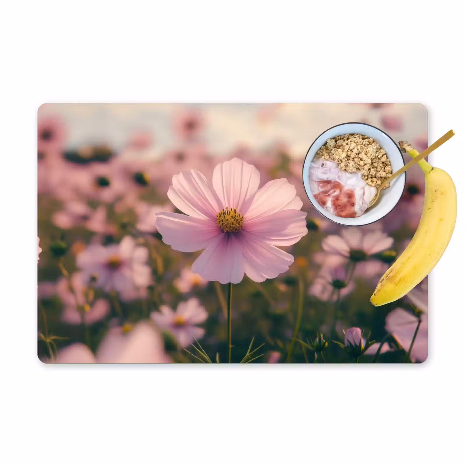 Placemat - 6 stuks - Bloemen - Paars - Wazig — 1