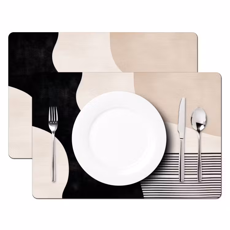 Placemat - 6 stuks - Abstract - Japandi - Beige - Modern — 2