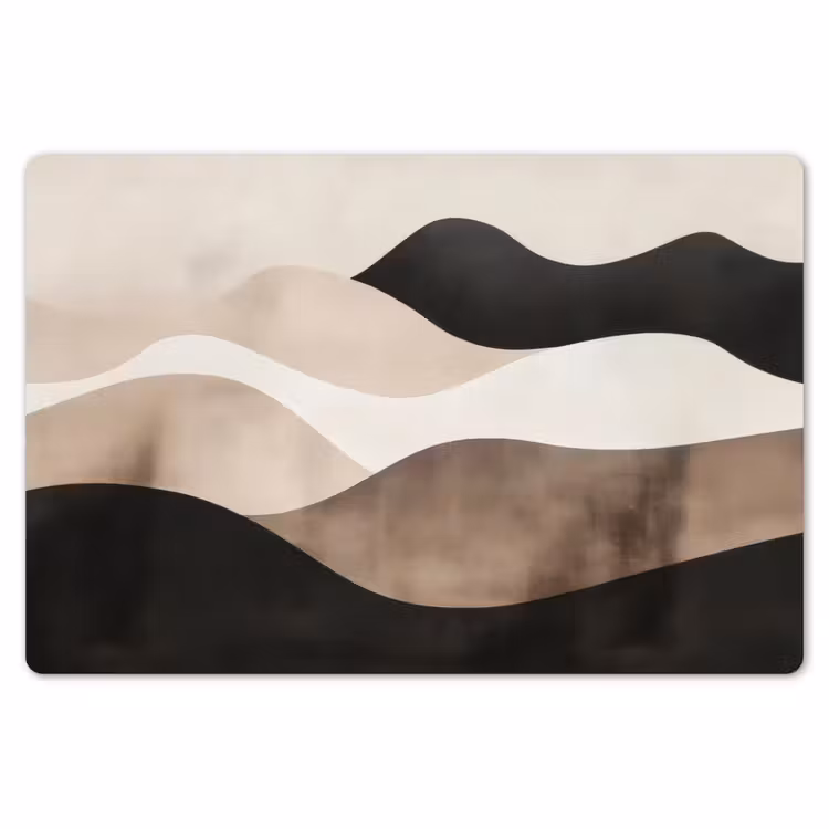 Placemat - 6 stuks - Abstract - Landschap - Golven - Crèmekleur — 7
