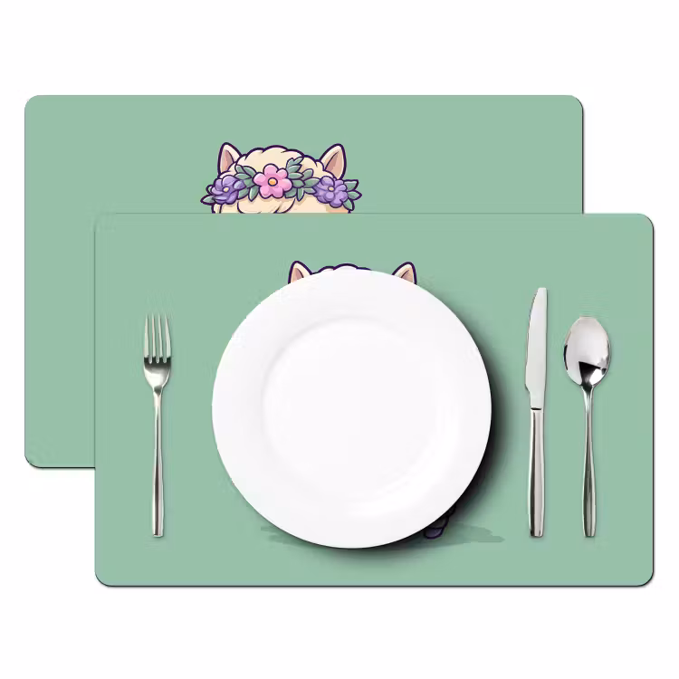Placemat - 6 stuks - Alpaca - Groen - Bloemendiadeem — 2