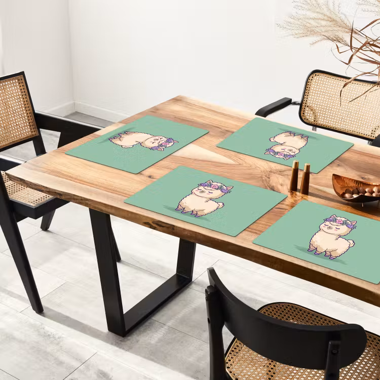Placemat - 6 stuks - Alpaca - Groen - Bloemendiadeem — 5