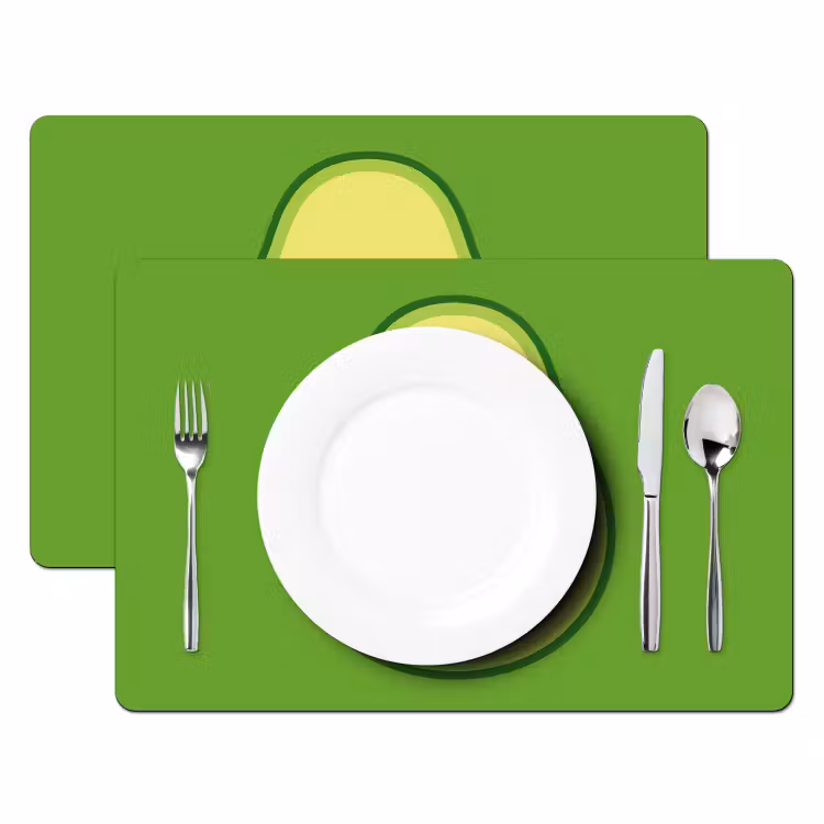Placemat - 6 stuks - Avocado - Groen - Speels — 2