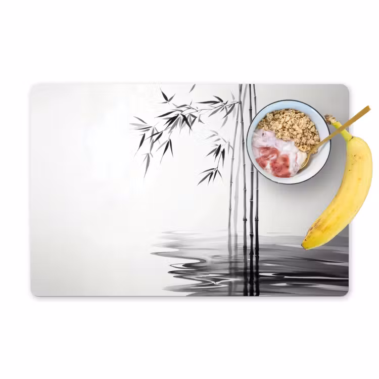 Placemat - 6 stuks - Bamboestammen - Water - Minimalistisch - Wit — 1