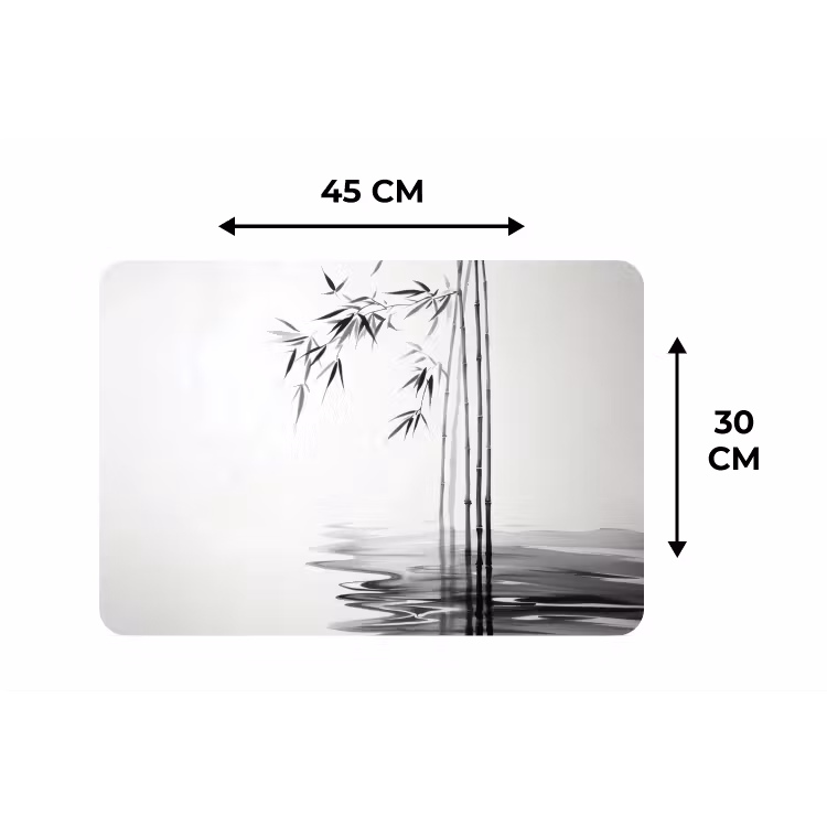 Placemat - 6 stuks - Bamboestammen - Water - Minimalistisch - Wit — 3