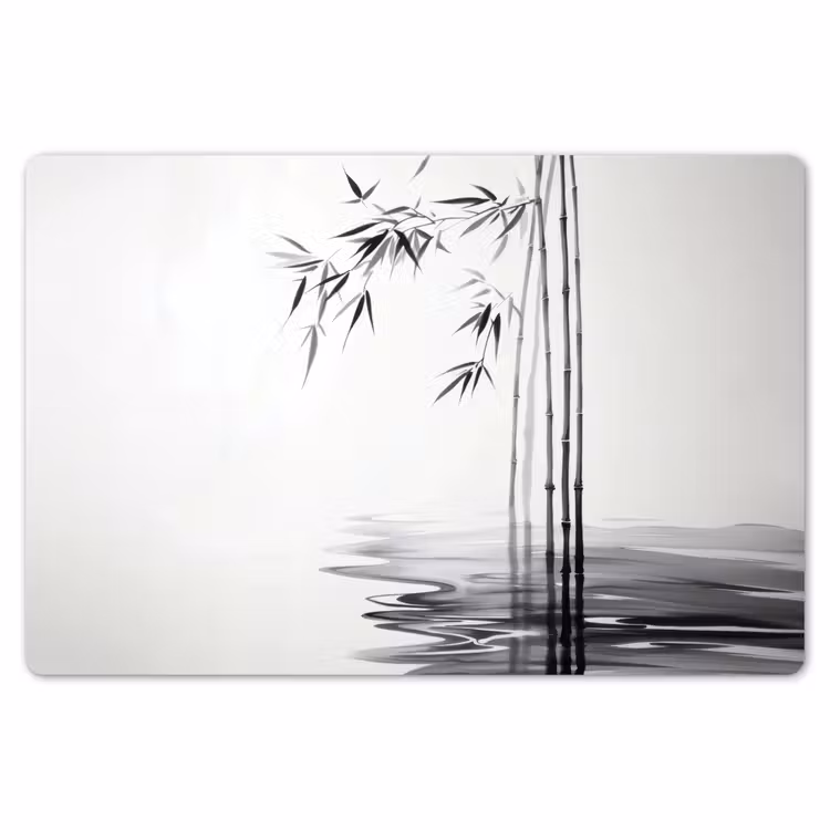 Placemat - 6 stuks - Bamboestammen - Water - Minimalistisch - Wit — 7