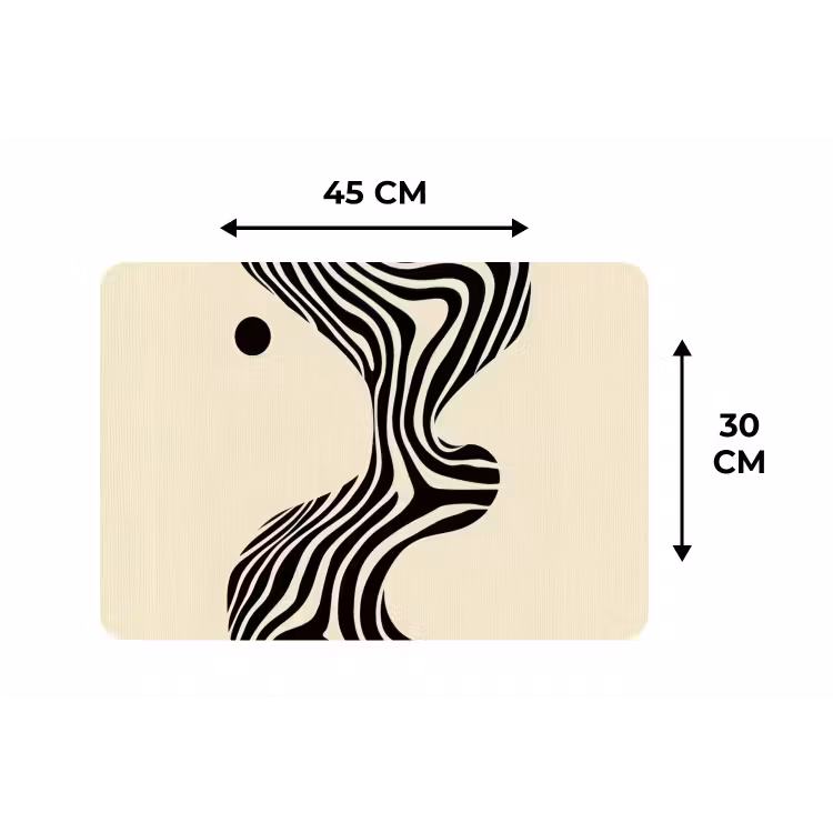 Placemat - 6 stuks - Beige - Lijnen - Golvend - Abstract — 3