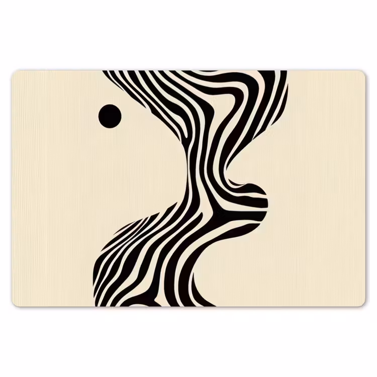 Placemat - 6 stuks - Beige - Lijnen - Golvend - Abstract — 7