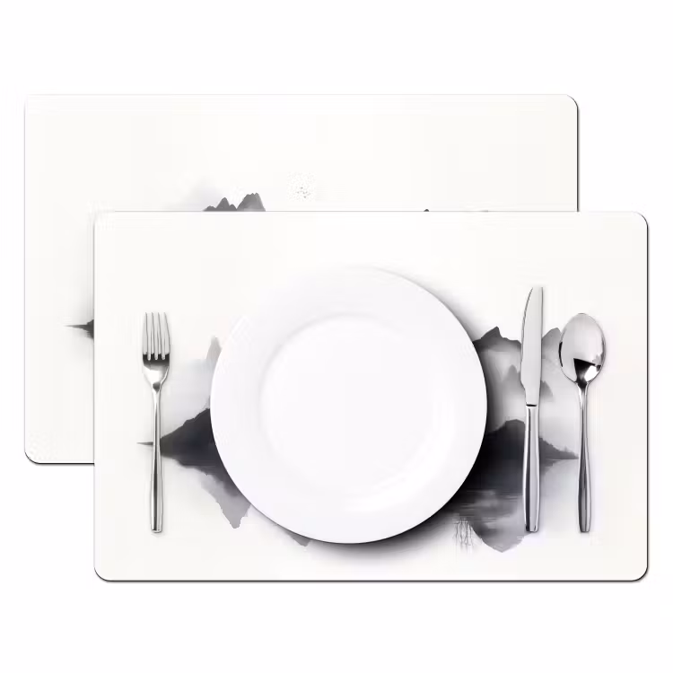 Placemat - 6 stuks - Bergen - Mistig - Water - Wit — 2