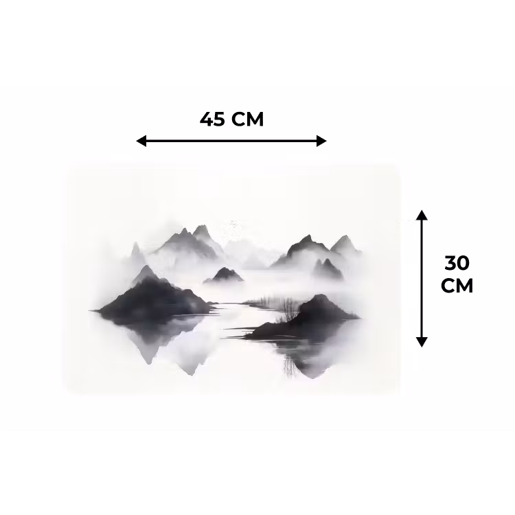 Placemat - 6 stuks - Bergen - Mistig - Water - Wit — 3