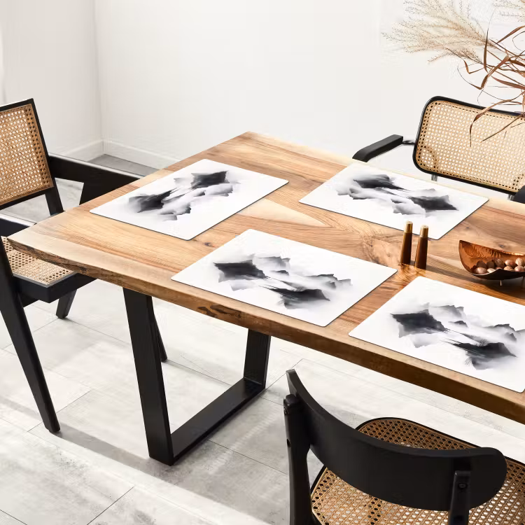 Placemat - 6 stuks - Bergen - Mistig - Water - Wit — 5
