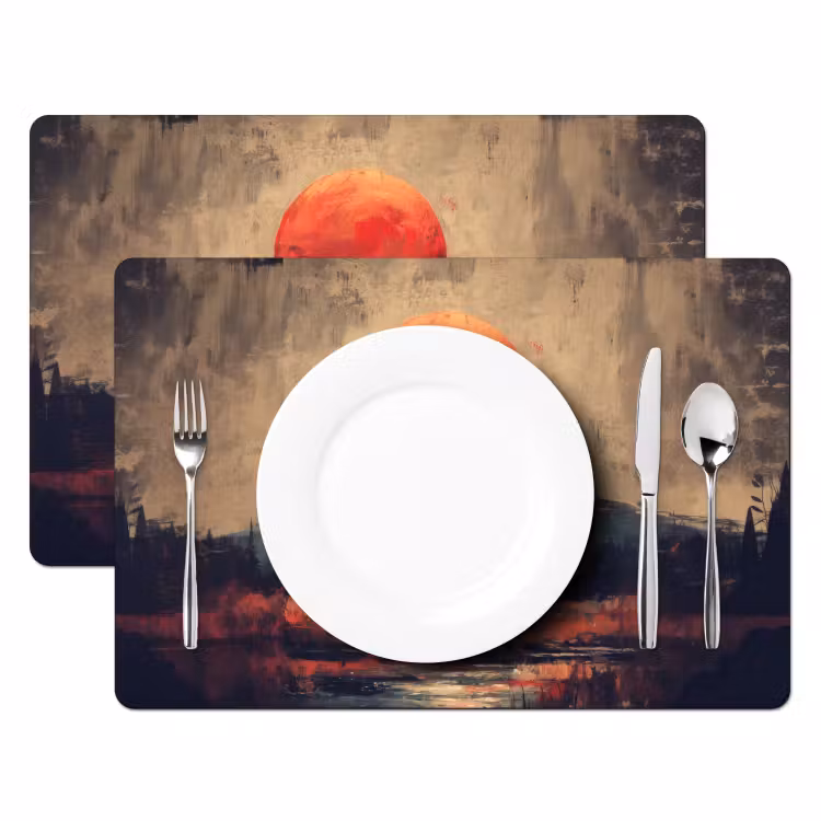 Placemat - 6 stuks - Bergtop - Sneeuw - Zon — 2