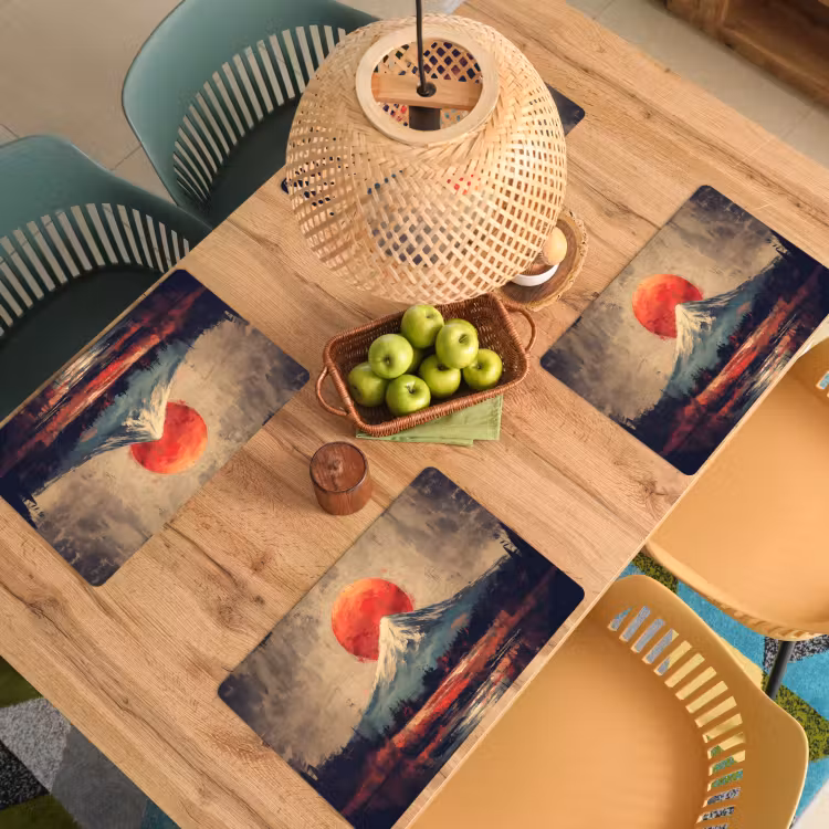 Placemat - 6 stuks - Bergtop - Sneeuw - Zon — 6