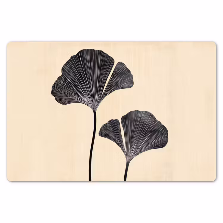 Placemat - 6 stuks - Bladeren - Minimalistisch - Zwart — 7