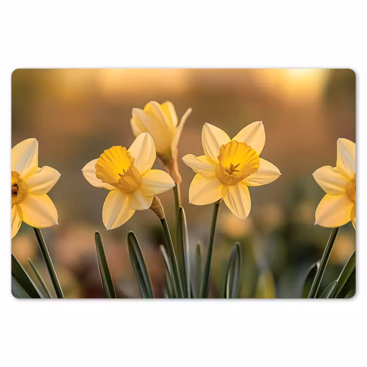 Placemat - 6 stuks - Bloemen - Geel - Wazig — 7