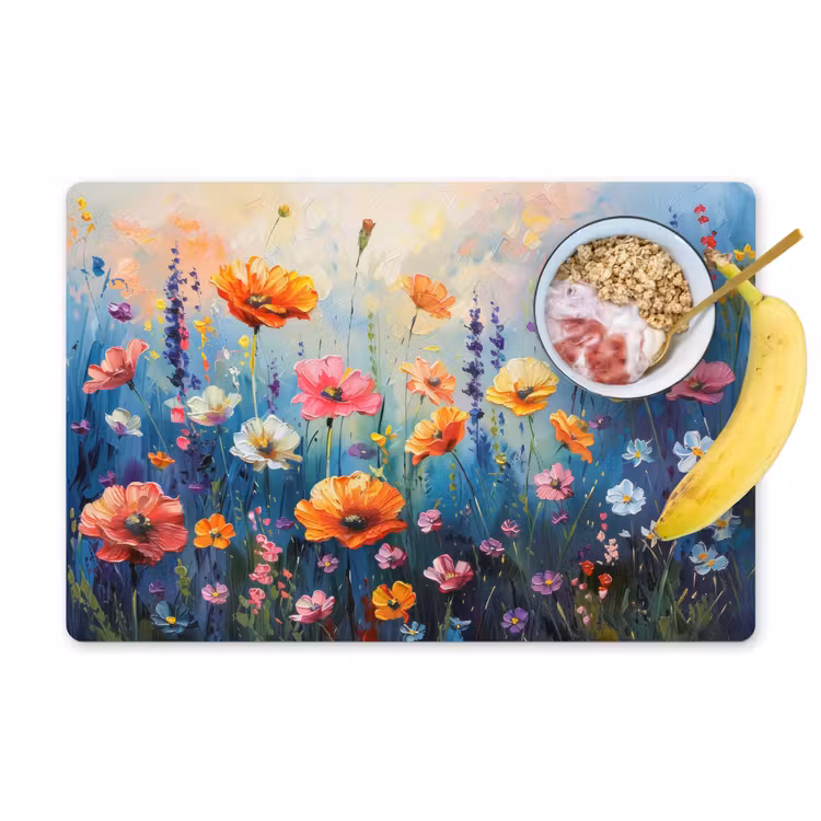 Placemat - 6 stuks - Bloemen - Natuur - Waterverf - Kunst — 1