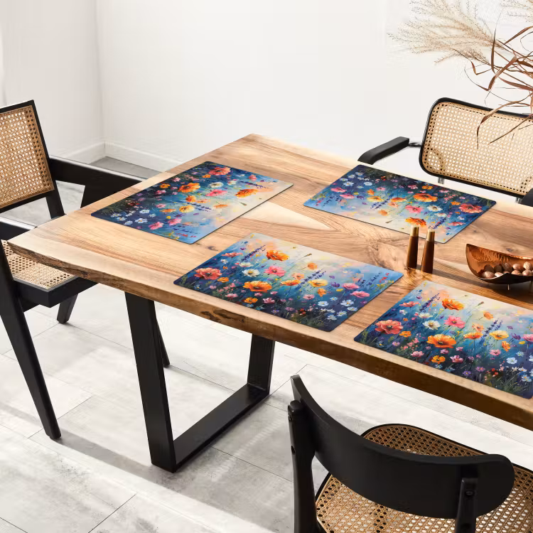 Placemat - 6 stuks - Bloemen - Natuur - Waterverf - Kunst — 5
