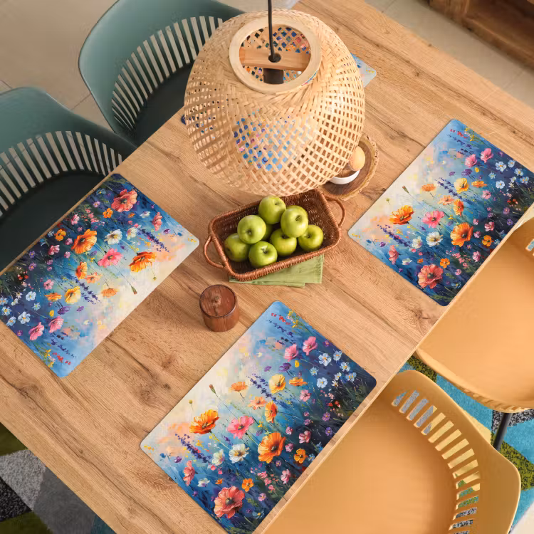 Placemat - 6 stuks - Bloemen - Natuur - Waterverf - Kunst — 6