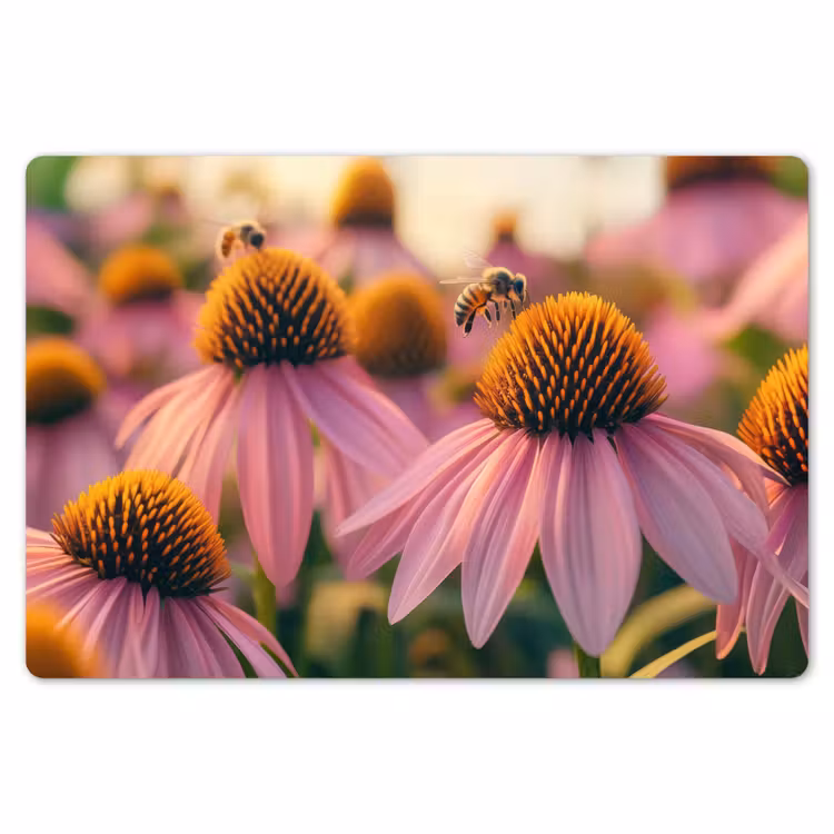 Placemat - 6 stuks - Bloemen - Paars - Bijen — 7
