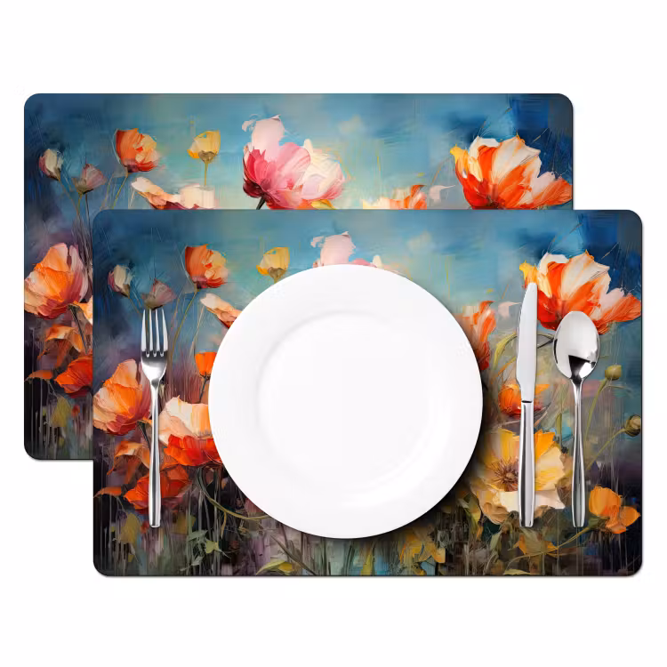 Placemat - 6 stuks - Bloemen - Watercolor - Kunst - Botanisch - Natuur — 2