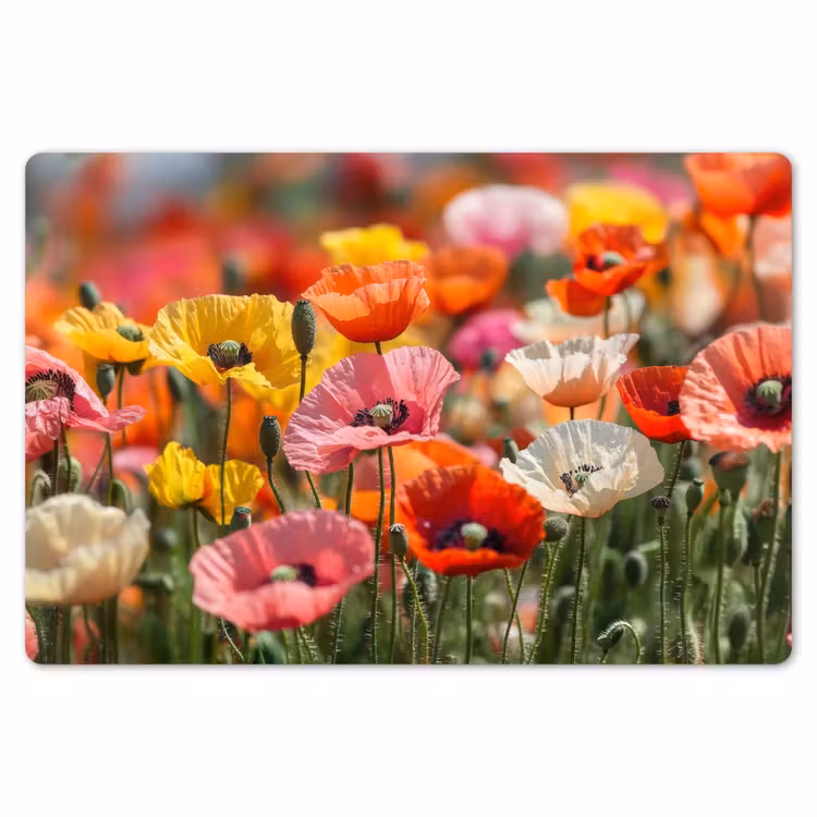 Placemat - 6 stuks - Bloemenveld - Klaprozen - Kleurrijk — 7